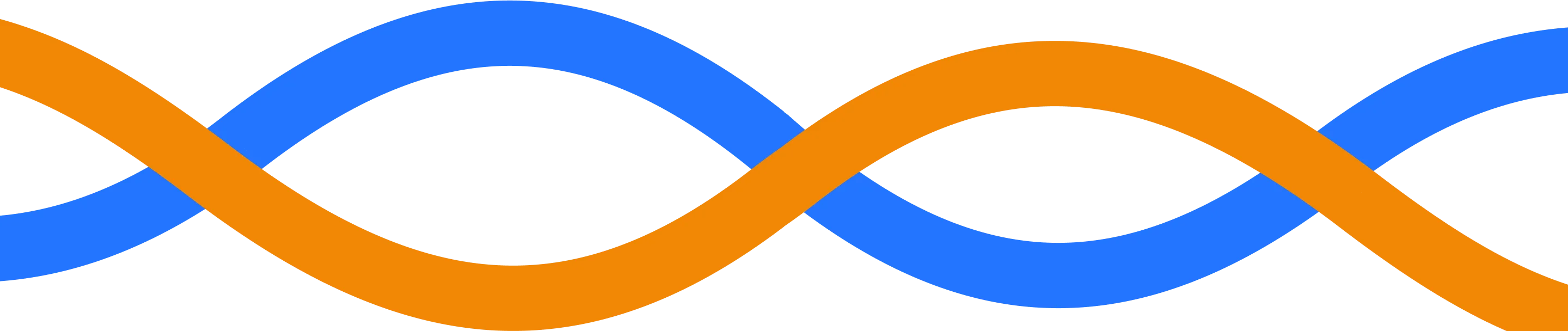 An image of an orange curved line and a blue curved line
